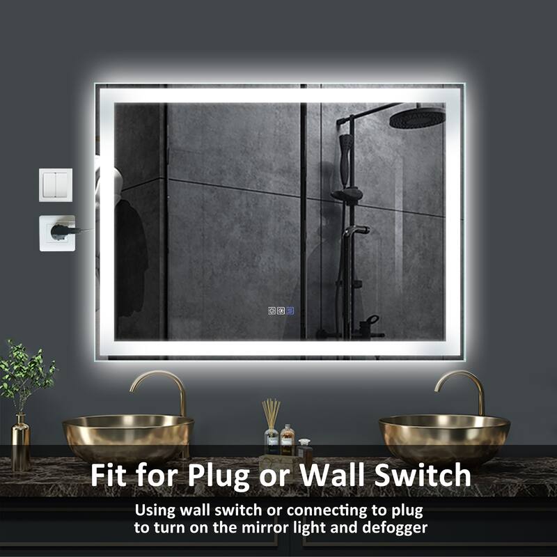 Clihome 48 X 36 Inch LED Lighted Bathroom Wall Mounted Mirror - 48"X36"