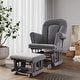 preview thumbnail 11 of 36, Forever Eclectic Cozy Glider Rocker and Ottoman Cool Gray/Dark Gray