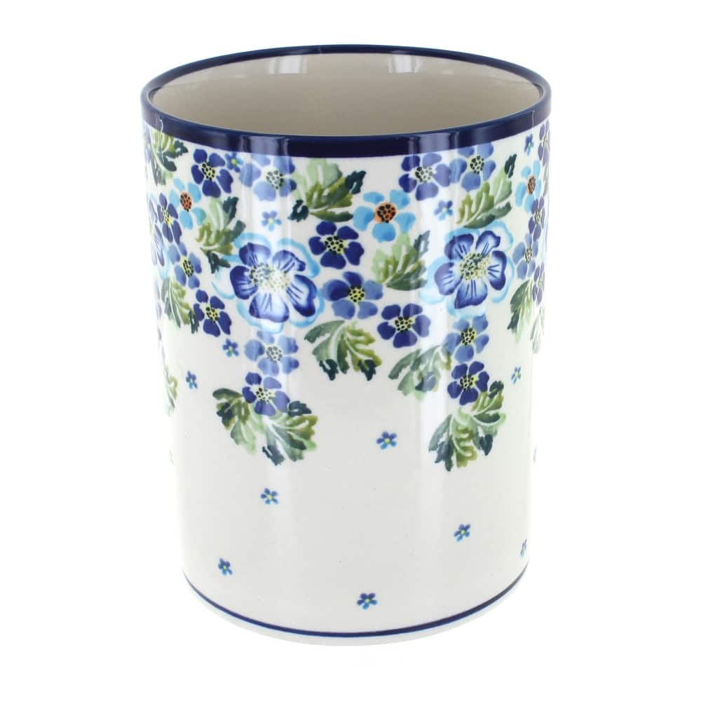 Blue Rose Polish Pottery 832 Zaklady Utensil Jar