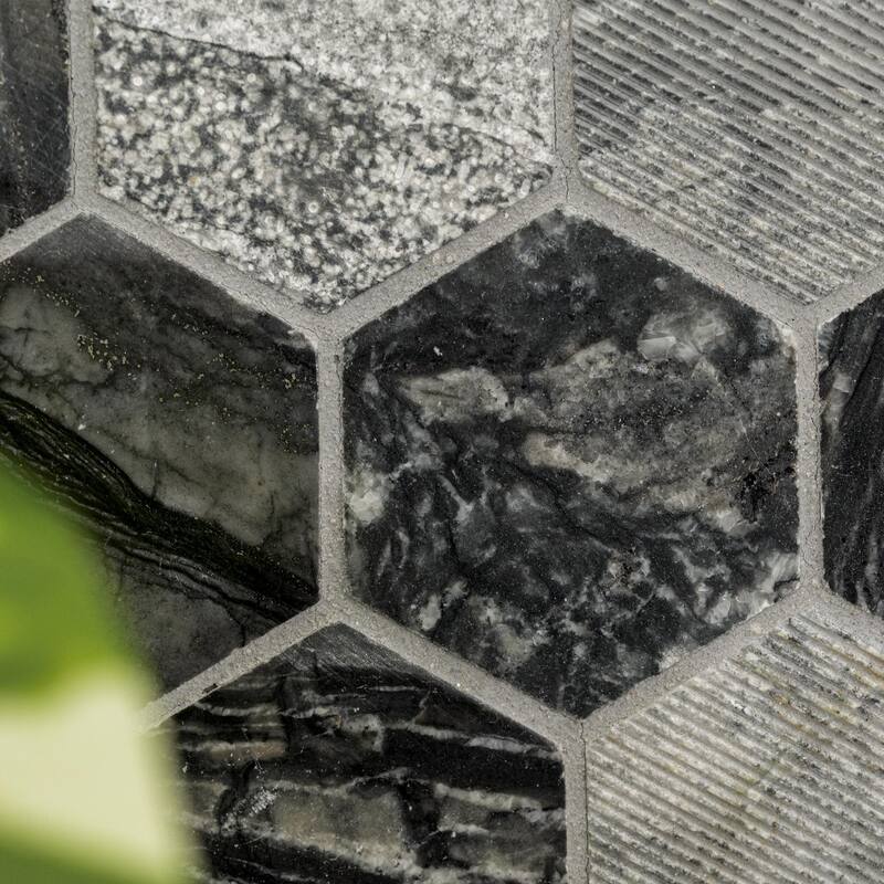 Ackland AKM-S-2X2HCH-CA 12" x 12" Marble Geometric Mosaic Tile - - Tivoli Sand