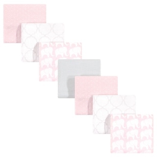 Hudson Baby Infant Girl Cotton Flannel Receiving Blankets Bundle, Girl Elephant, One Size - Girl Elephant - One Size