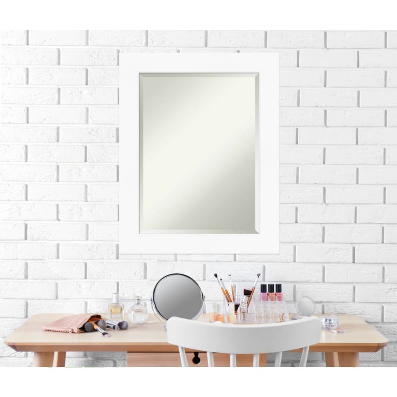 Beveled Wall Mirror - Cabinet White Frame - Cabinet White