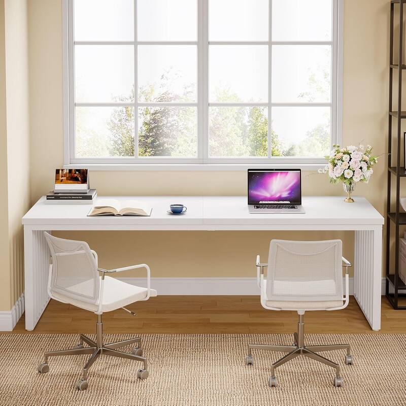 78.74" Extra Long Computer Desk, Double 2-Person Desk, Workstation Writing Study Table for Home Office
