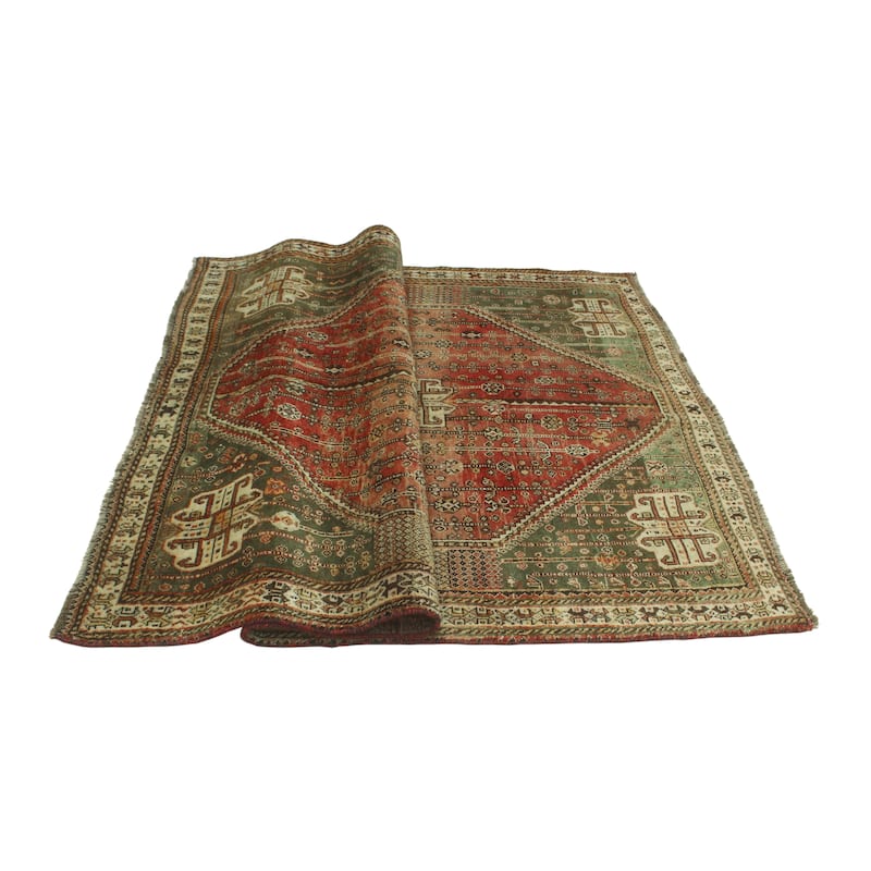 Semi-Antique Jerry Rust/Ivory Rug - 5'5" x 8'1"