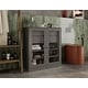 preview thumbnail 42 of 47, Palace Imports 100% Solid Wood Short Clear Glass Bathroom Storage Cabinet with 2 Drawers, 32" W x 35.75" H Gray