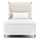 preview thumbnail 14 of 19, Furniture of America Drima Modern 4-Piece Pearl White Solid Wood Kids Platform Bedroom Set with LED