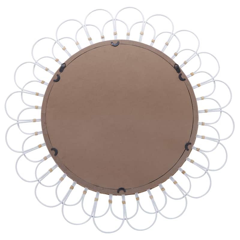 Sagebrook Home 36" Round Daisy Metal Wall Mirror, Contemporary Hanging Mirror