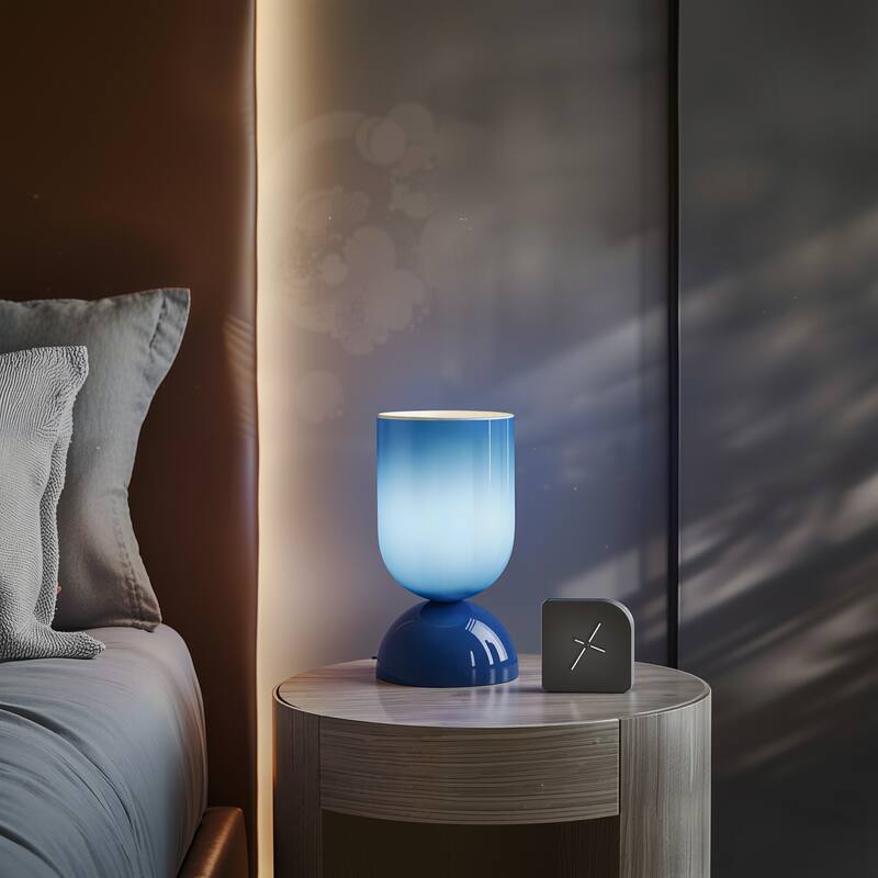 9 in. Modern Glass Small Table Lamp with E12 Base (Bulb not included)