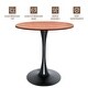 preview thumbnail 14 of 31, Bristol 27" Round Dining Table for 4 with Solid Wood Tabletop in Sleek Black Pedestal Base for Kitchen & Dining Room - 27.56"