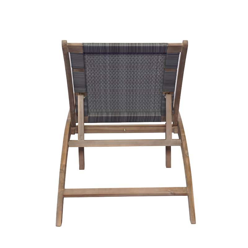 Benfield Outdoor Acacia Wood and Flat Wicker Chaise Lounge by Christopher Knight Home