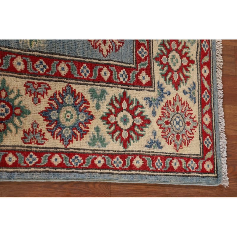 Kazak Rug Handmade Oriental Blue Wool Carpet - 3'10" x 6'0"