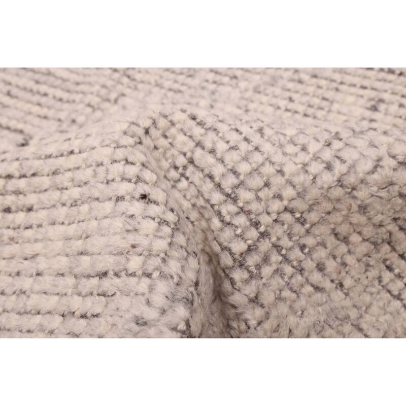 ECARPETGALLERY Hand-knotted Looma Light Grey Wool Rug - 8'3 x 10'2