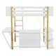 preview thumbnail 65 of 65, Modern Twin Size Wooden Loft Bed with Built-in Storage Cabinet and Cubes, Foldable Desk