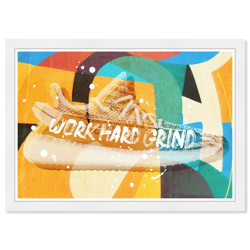 Wynwood Studio Prints Fashion and Glam Bright Work Sneaker Yellow and Dark Yellow Modern & Contemporary Wall Art Canvas Print