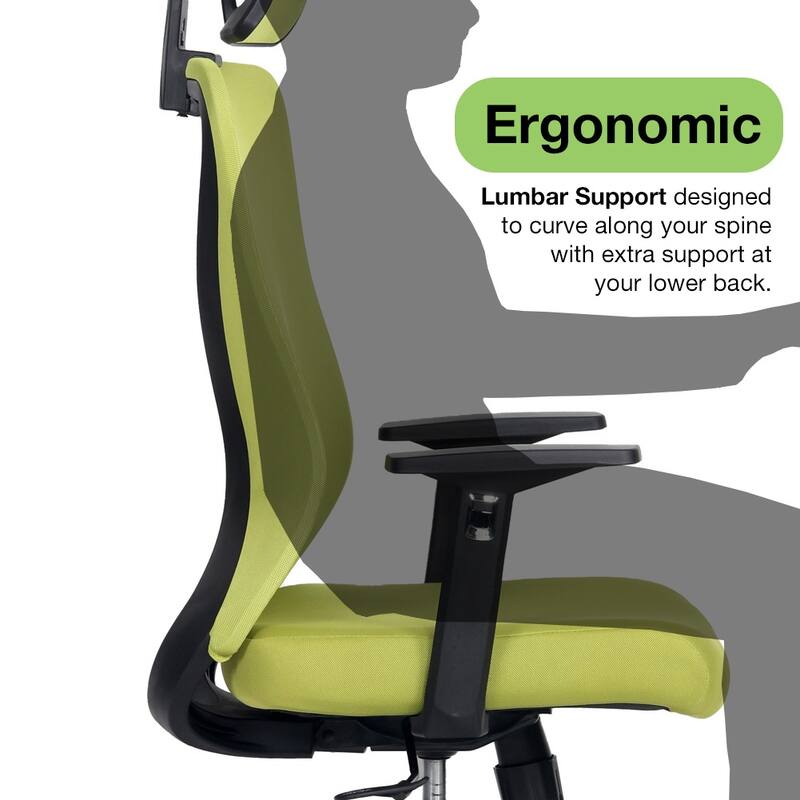Modern Home Xelo Solo Mid-Back Desk/Office Task Chair, Computer Ergonomic Mesh Back Lumbar Support with Armrests
