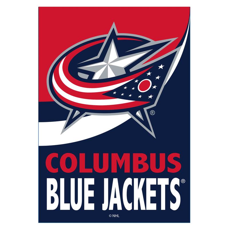 Columbus Blue Jackets Burlap Flag House Size