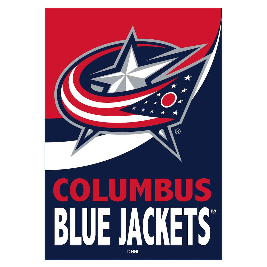 Columbus Blue Jackets Burlap Flag House Size