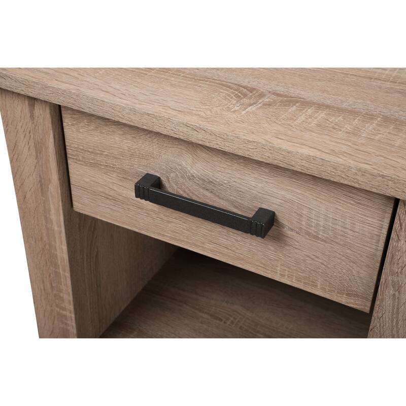 Sandle Wood Nightstand 24x21x18 Warm Compact Bedside Table with Modern Finish, Durable Build and Convenient Storage