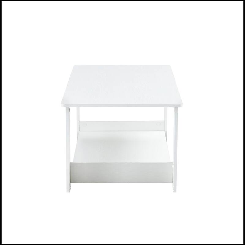White MDF Double Layered Coffee Table