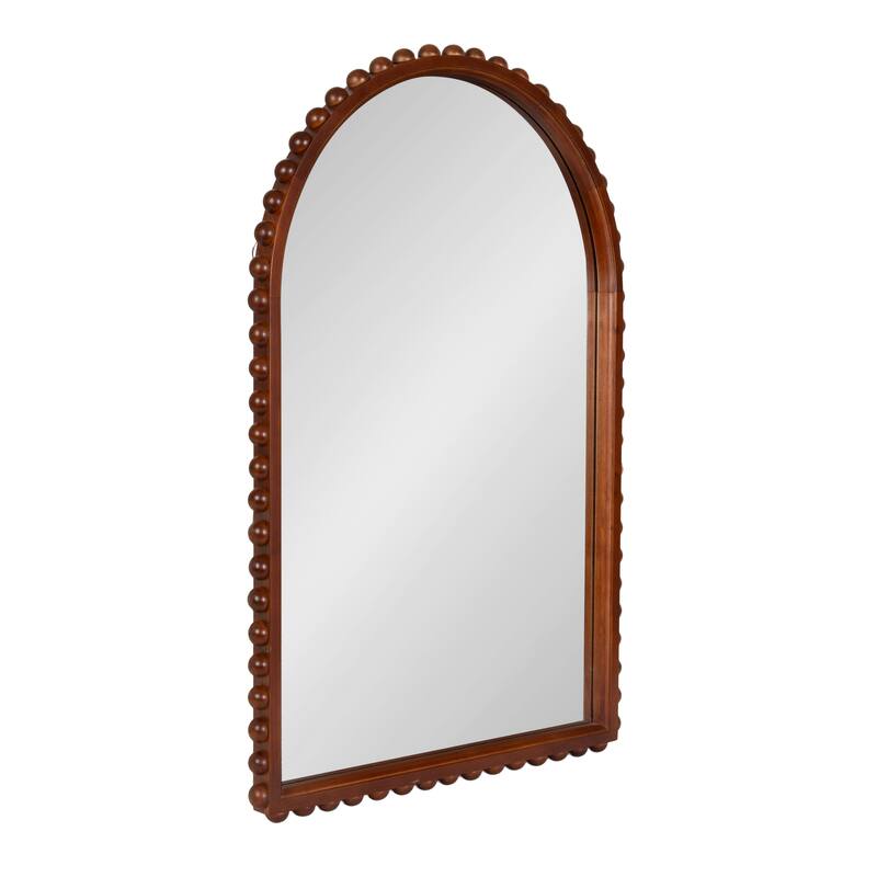 Kate and Laurel Beadbrook Arched Wall Mirror - 20x30 - Walnut Brown