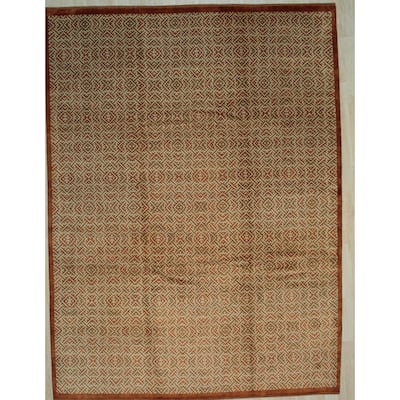 Gold Transitional Ningxia Rug, Chinese pattern Area Rug