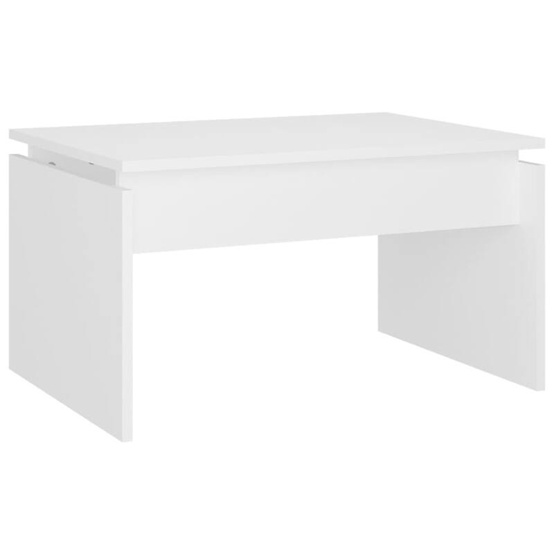 vidaXL Coffee Table White Engineered Wood 26.8 x 19.7 x 15.0 in Simple - 19.7 x 26.8 x 15.0 in