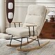 preview thumbnail 1 of 16, Modern Teddy Gliding Rocking Chair for Nursery, Living Room, Bedroom Beige