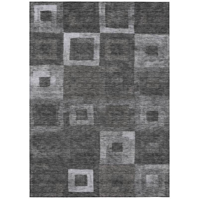 HomeRoots Geometric Transitional Rectangle Outdoor Rug