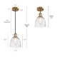 preview thumbnail 2 of 17, Elisie Mid-century Modern Pendant Light 1-Light Waterfall Glass Hammered Dome Kitchen Island Lighting Dining Room