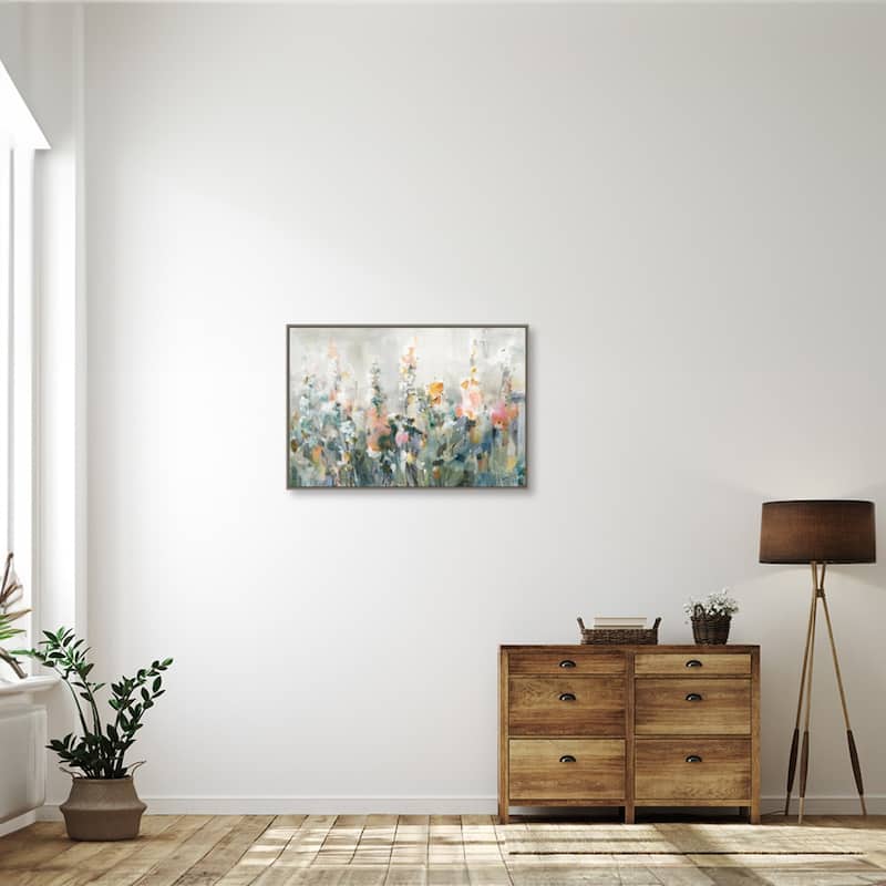 Rustic Garden by Danhui Nai Framed Canvas Wall Art Print - Sylvie Greywash