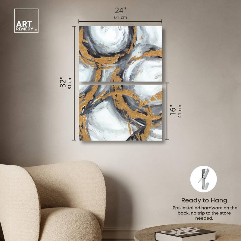 Love Circles Canvas Set of 2 by Art Remedy, Gallery Wrapped