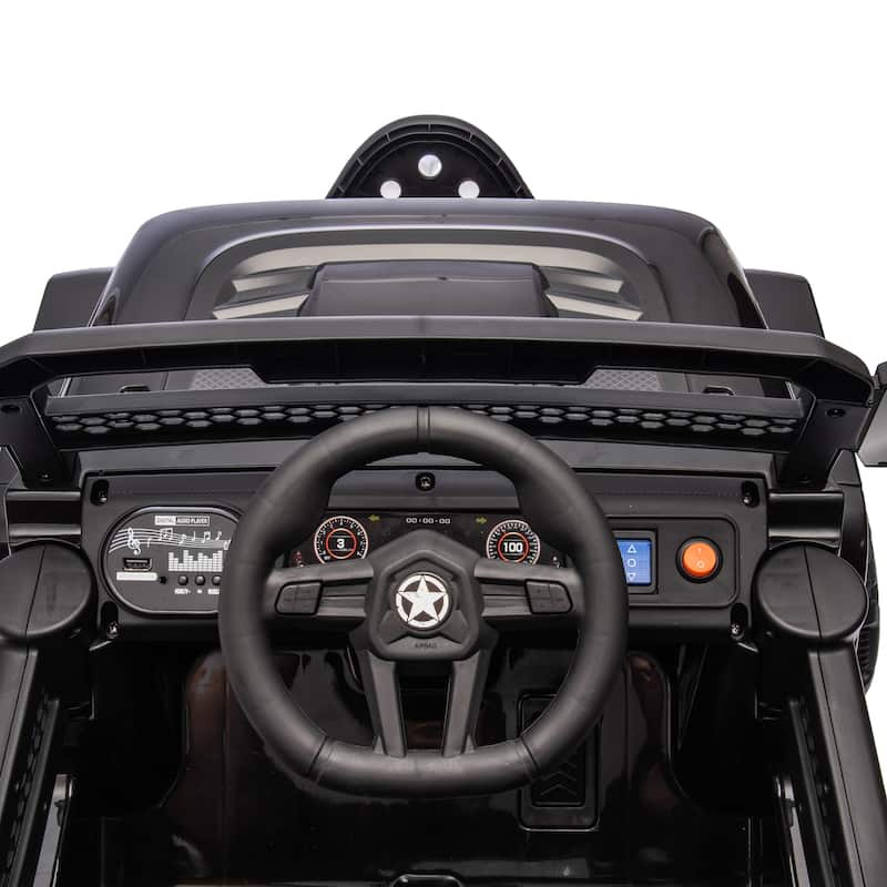 12V Kids Ride On Electric Truck Car W/Parents Control,2WD,4-wheel suspension,Adjustable volume,Microphone jack,Power display,LED