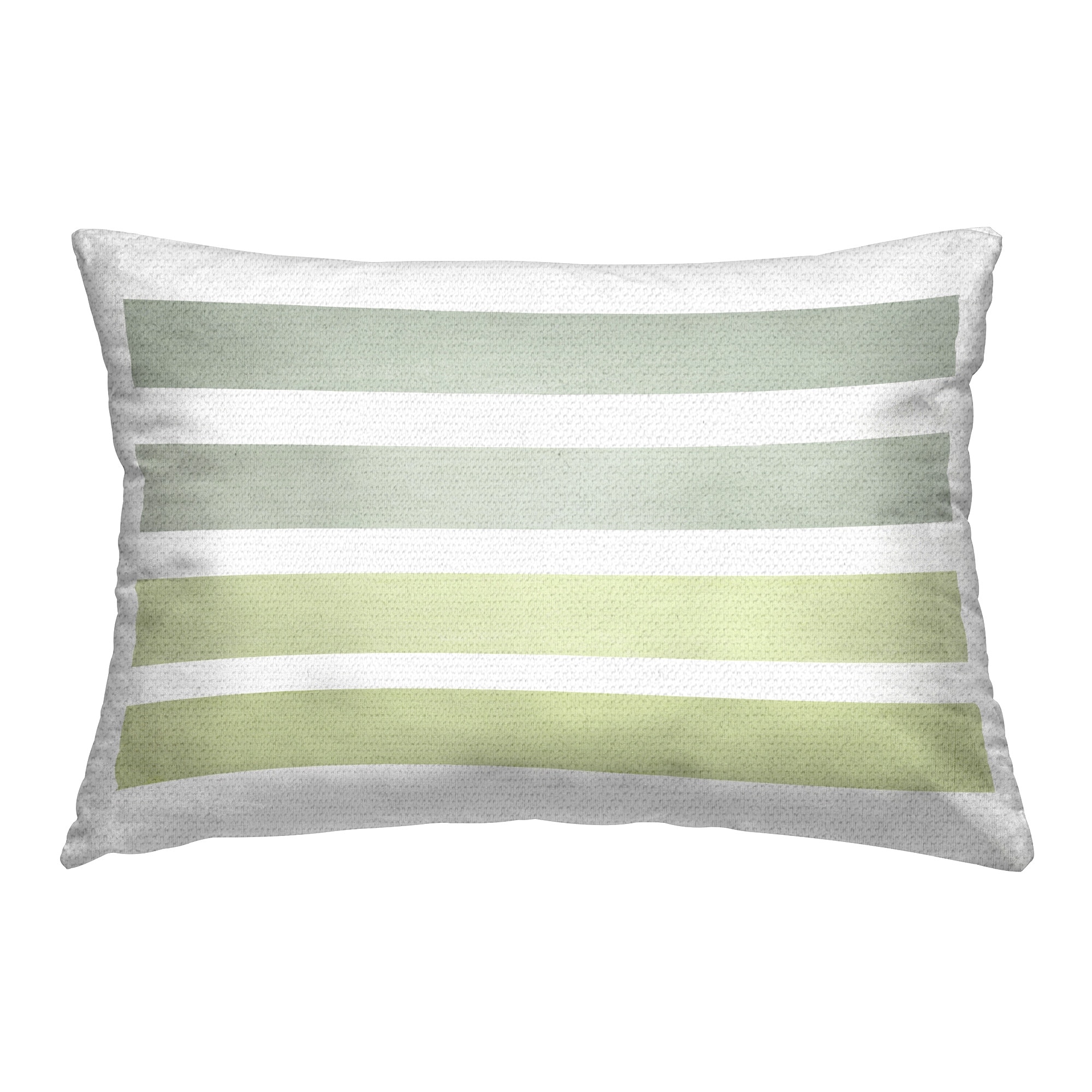 Stupell Green & White Stripes Printed Outdoor Throw Pillow Design by Lanie Loreth