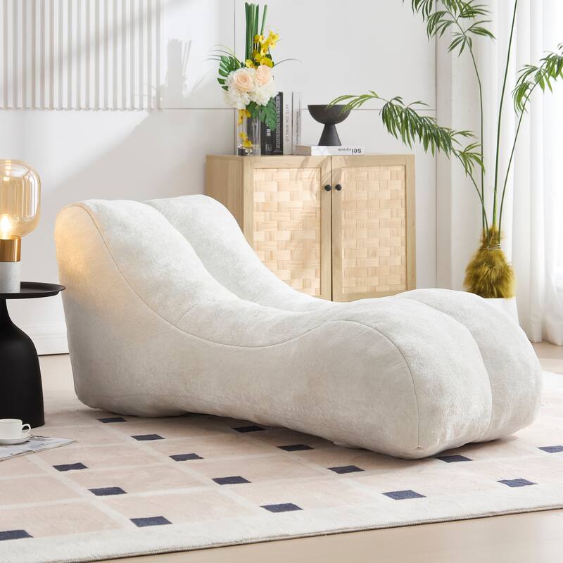 Bean Bag Sofa Chair for Adults Filled with High-quality Sponge That Is Plump And Elastic Fitting the Curves of the Human Body - White