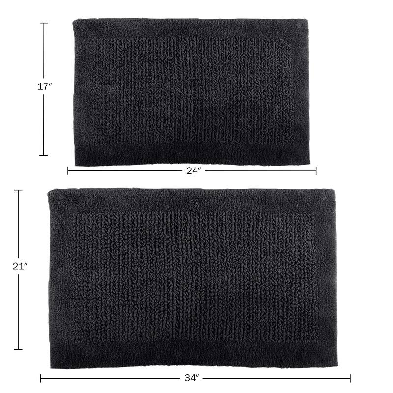 Lavish Home 2-Piece 2500GSM Cotton Bath Mat Set