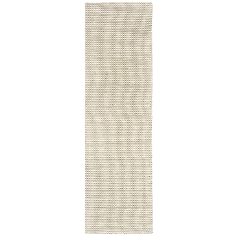SAFAVIEH Handmade Natura Gerrita Wool Area Rug - 2'3" x 16' Runner - Silver/Ivory