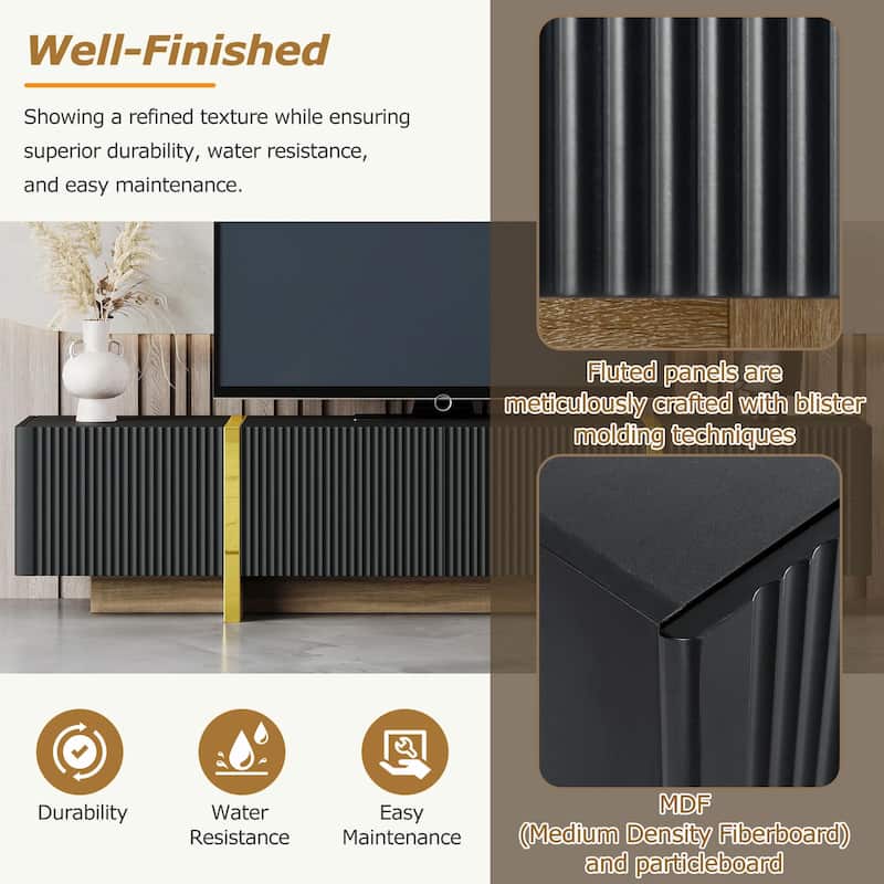 Luxury Fluted TV Stand for TVs Up to 80''