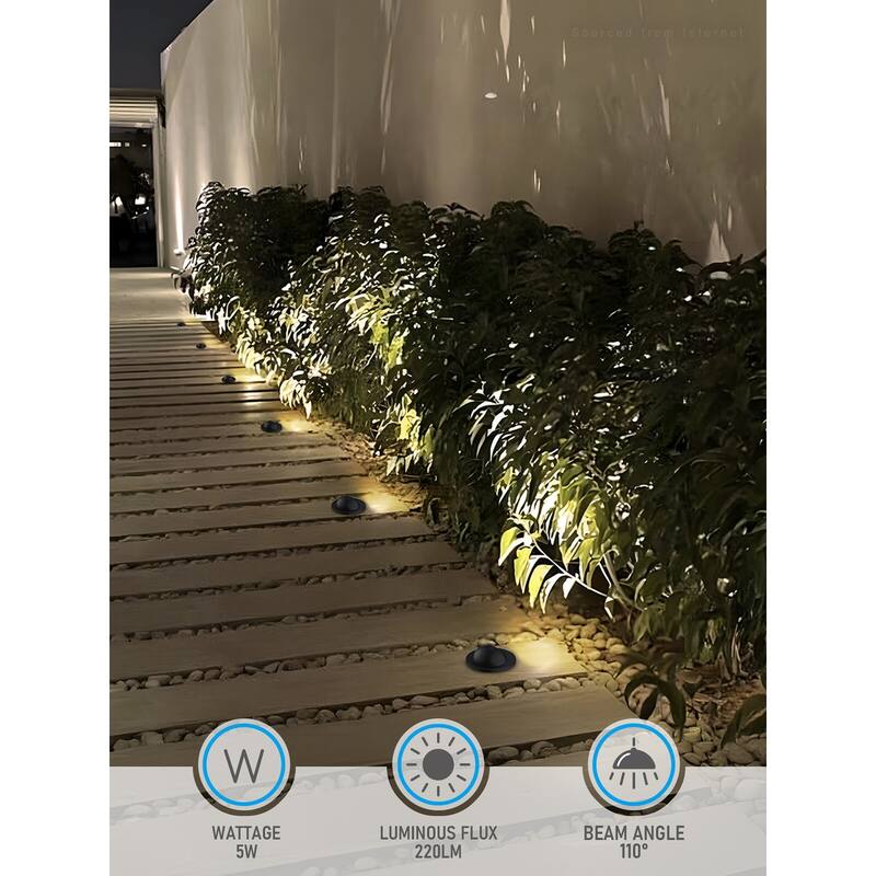 5W 5CCT LED In-Ground Well Light, IP67 Waterproof, 12–24V AC/DC