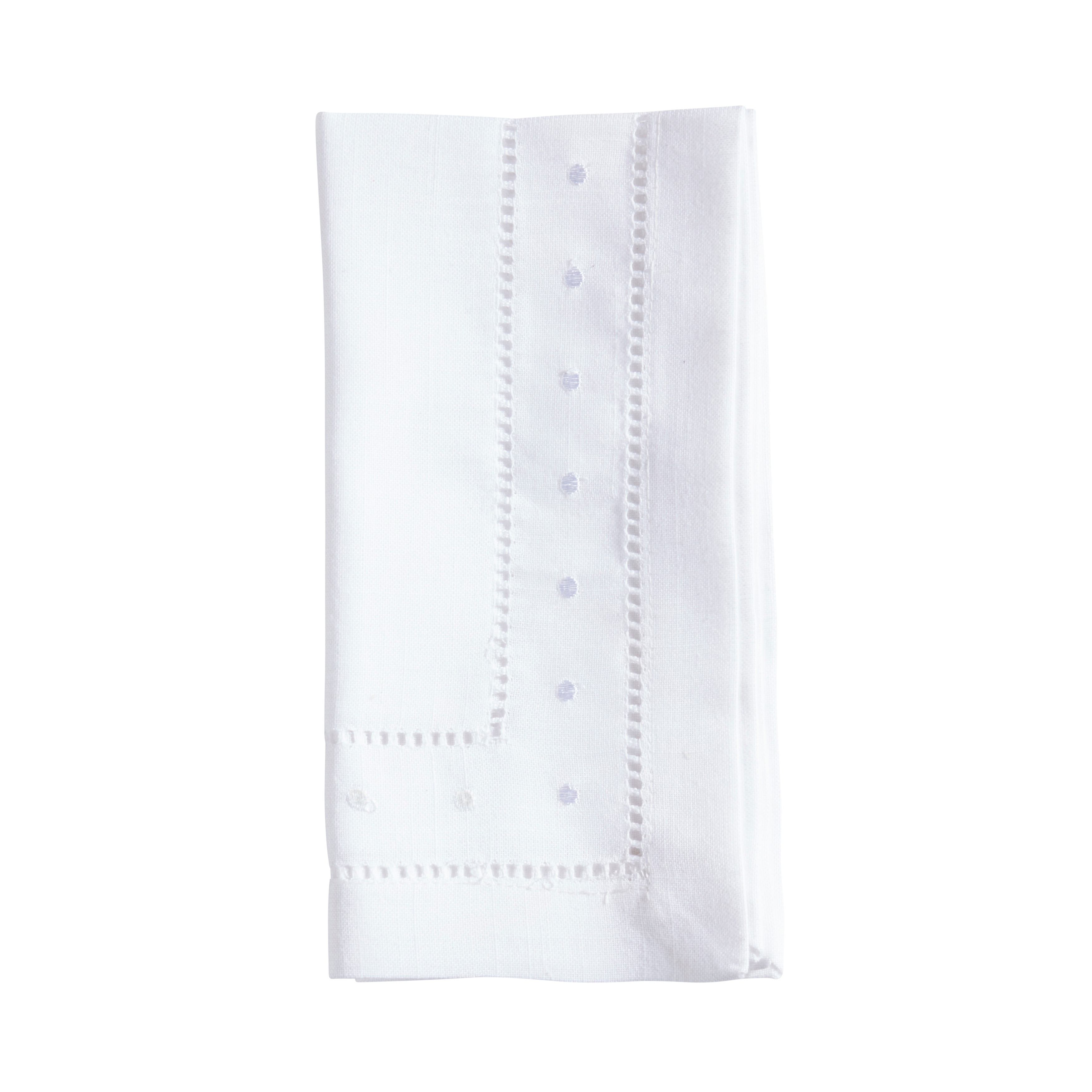 Classic Hemstitch with Embroidered Border Napkin (Set of 12)