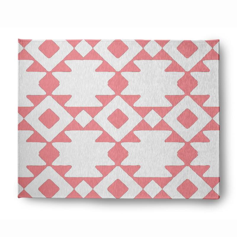 Geometric Soft Chenille Rug - 8' x 10' - Pink