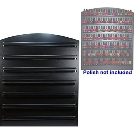 LCL Beauty 7 Tier Black Wall Mount Nail Polish Rack Display Organizer Shelf