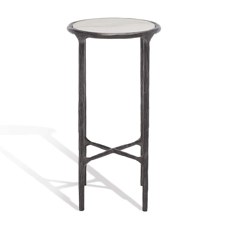 SAFAVIEH Couture Wubke Forged Metal Tall Round End Table, Fully Assembled - 12"W x 12"D x 24"H