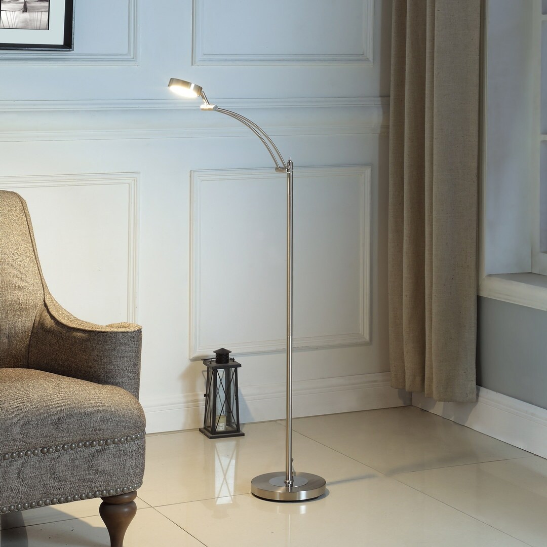 Bradie brushed nickel led arc tube floor lamp 2025
