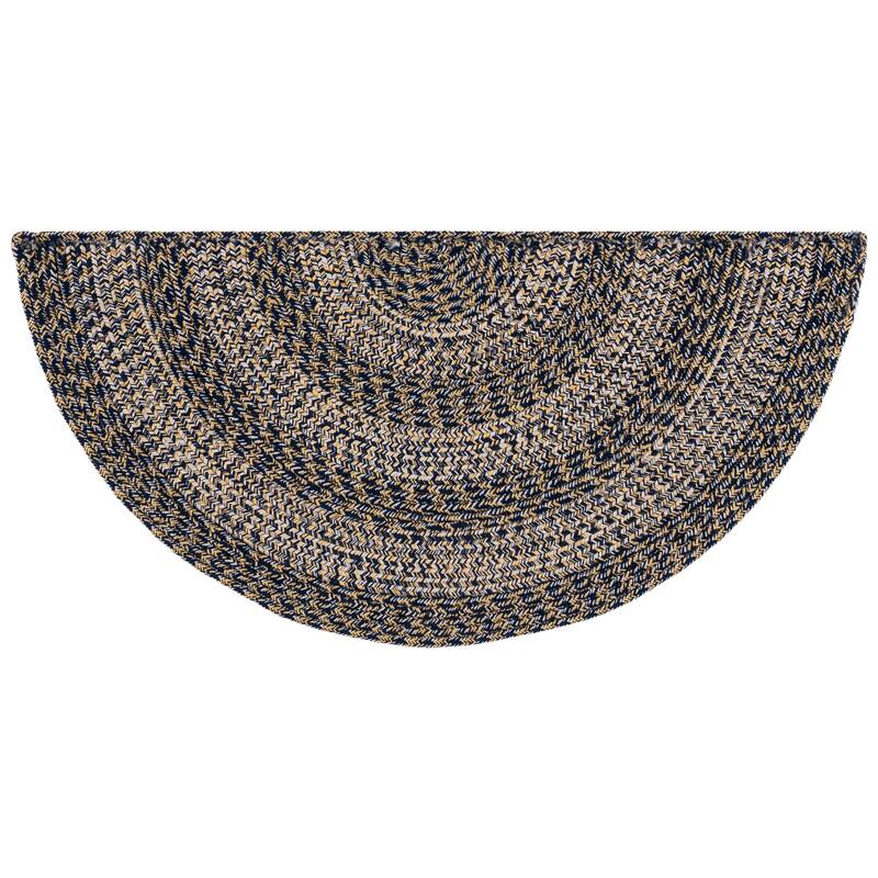 SAFAVIEH Handmade Braided Fatimah Washable Indoor/Outdoor Rug - Weather Resistant & Easy Cleaning - 2' x 4' - Navy/Gold