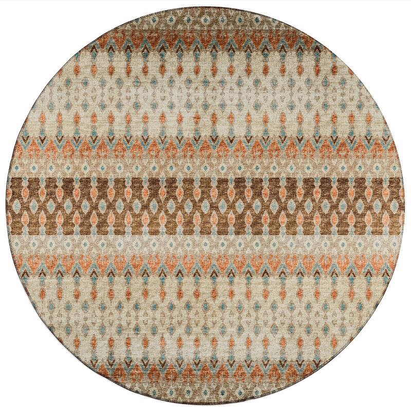 Machine Washable Indoor/ Outdoor Addison Bravado Geometric Ikat Rug