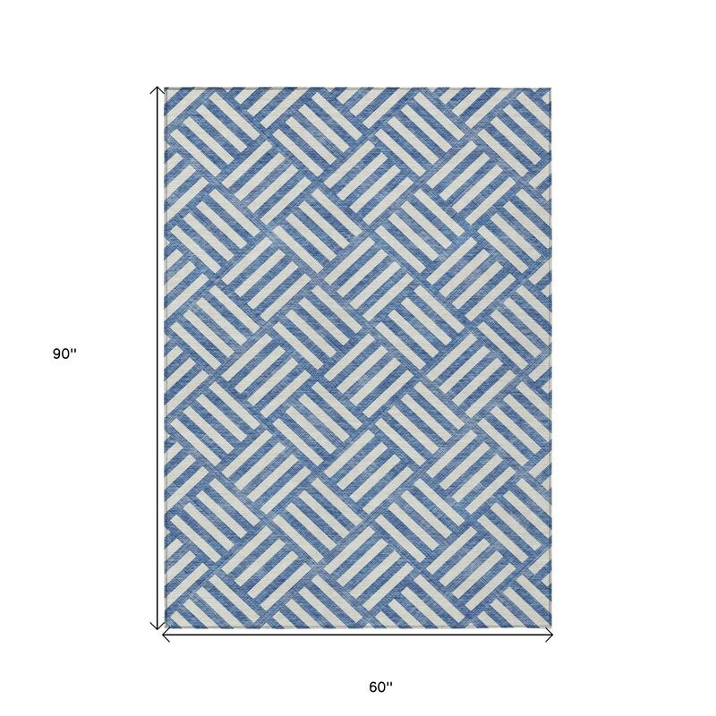 HomeRoots Geometric Transitional Rectangle Outdoor Rug