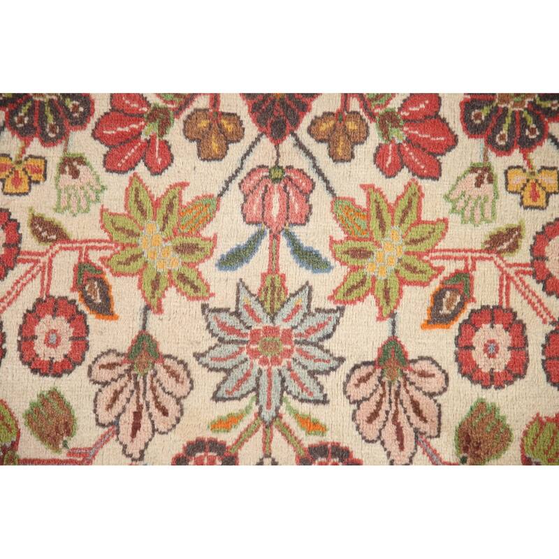 Hand Knotted Oriental 100% Wool Carpet Traditional Floral Beige & Ivories Kashkoli Area Rug - 10' 8'' X 7' 2''
