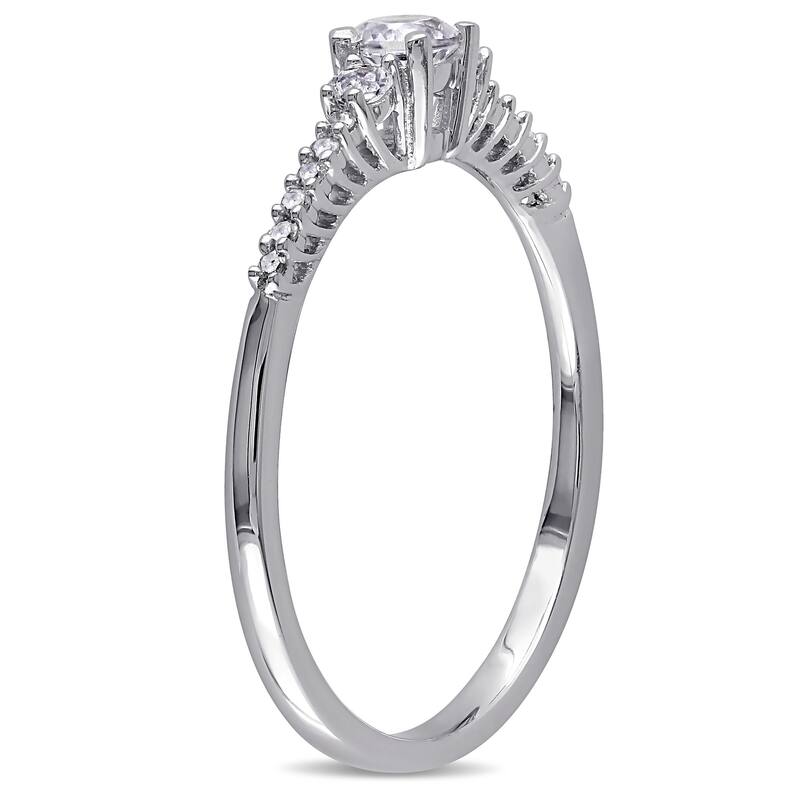Miadora 1/3ct TGW Created White Sapphire and Diamond Accent Ring in Sterling Silver