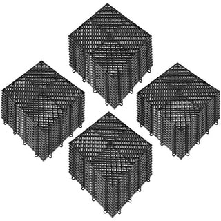 VEVOR Rubber 25/50 PCS Interlocking Drainage Tiles 12x12x0.5 Inches Deck Flooring for Pool Shower Bathroom Deck Patio Garage