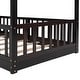 preview thumbnail 28 of 42, Twin Over Twin Bunk Bed with Removable Floor Bed and Bottom Guardrails, Fun Kids Loft Bed Frame with Ladder and Slide
